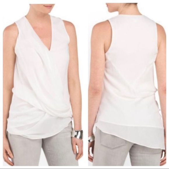 NWT Helmut Lang Soft Drape Overlap Top size L - Picture 1 of 8